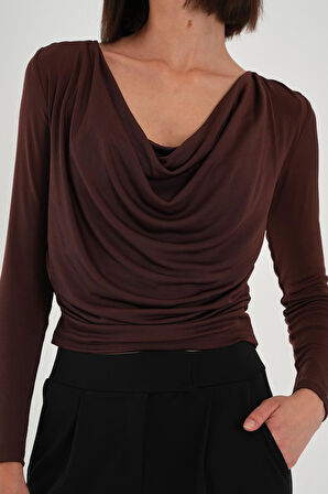 ALEXANDERGARDI Degaje Yaka Dökümlü Bluz