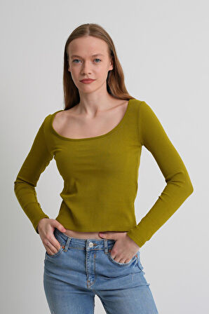 ALEXANDERGARDI Geniş Yaka Fitilli Kadın Bluz