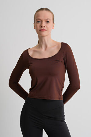 ALEXANDERGARDI Geniş Yaka Uzun Kollu Basic Kadın Bluz