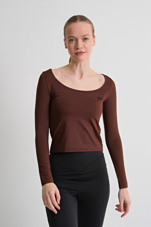 ALEXANDERGARDI Geniş Yaka Uzun Kollu Basic Kadın Bluz