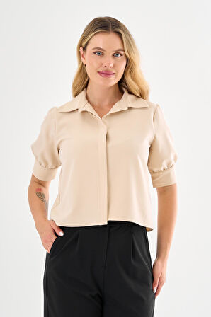 ALEXANDERGARDI Gizli Düğmeli Kol Detaylı Kısa Gömlek