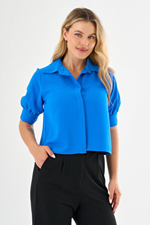 ALEXANDERGARDI Gizli Düğmeli Kol Detaylı Kısa Gömlek