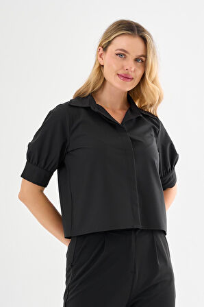 ALEXANDERGARDI Gizli Düğmeli Kol Detaylı Kısa Gömlek