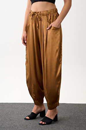 Saten Kumaş Şalvar Kesim Balon Pantolon