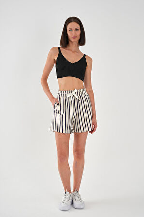 ALEXANDERGARDI Büyük Beden Çizgili Şort