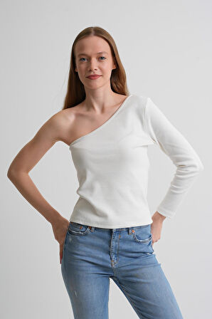 ALEXANDERGARDI Fitilli Tek Kol Detaylı Kadın Bluz