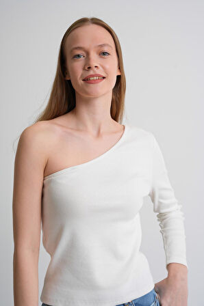 ALEXANDERGARDI Fitilli Tek Kol Detaylı Kadın Bluz