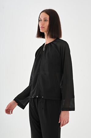 ALEXANDERGARDI Yakası Büzgülü Fermuarlı Kadın Hırka