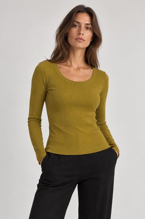 Fitilli Slim Fit Uzun Kollu Bluz