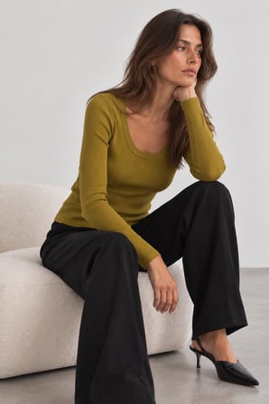 Fitilli Slim Fit Uzun Kollu Bluz