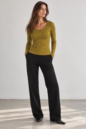 Fitilli Slim Fit Uzun Kollu Bluz