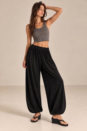 Dökümlü Balloon Fit Pantolon
