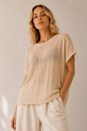 Açık Örgü Oversize Bluz