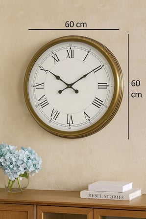 60 cm Eskitme Metal Retro Duvar Saati iegxx