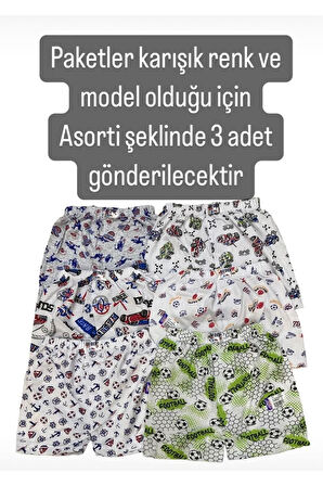 SDF Asorti Karışık Renk ve Model 3lü Erkek Boxer Set 1037