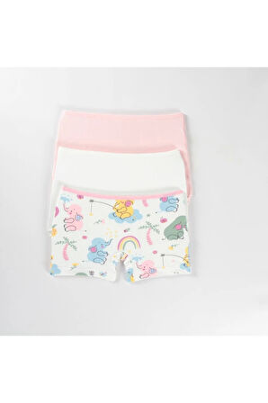 ELMAS Karışık Desen 3lü Kız Çocuk Boxer Set B-69