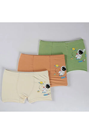 ELMAS Karışık Desen 3lü Erkek Çocuk Boxer Set B-77