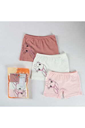 ELMAS Karışık Desen 3lü Kız Çocuk Boxer Set B-78