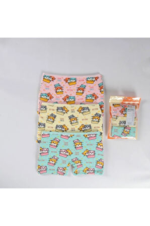 ELMAS Karışık Desen 3lü Kız Çocuk Boxer Set B-86