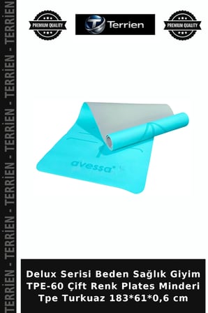 Delux Serisi Beden Sağlık Giyim TPE-60 Çift Renk Plates Minderi Tpe Turkuaz 183*61*0,6 cm