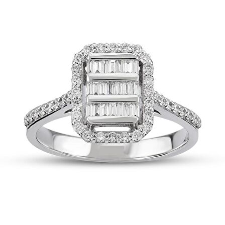 0.42 Ct Baget Pırlanta Yüzük B4