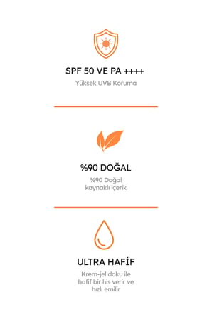 Sun Protect+ Ultra Hafif Yüz Güneş Jel Kremi SPF 50 PA++++ 50g, Mavi Işık Koruması,Jojoba, Vitamin E
