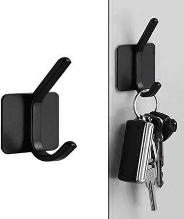 Microcase Yapışkanlı Metal Banyo Mutfak Eşya Havlu Vb. Ürün Askılığı  - SİYAH AL4618  1 Adet