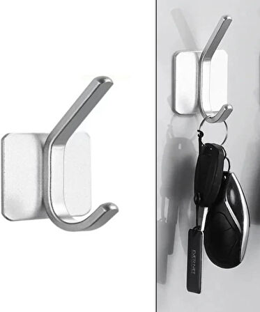 Microcase Yapışkanlı Metal Banyo Mutfak Eşya Havlu Vb. Ürün Askılığı  - GÜMÜŞ AL4618  1 Adet