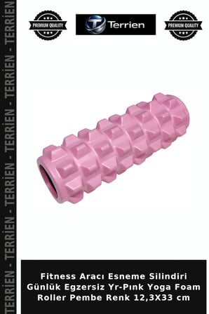 Fitness Aracı Esneme Silindiri Günlük Egzersiz Yr-Pınk Yoga Foam Roller Pembe Renk 12,3X33 cm