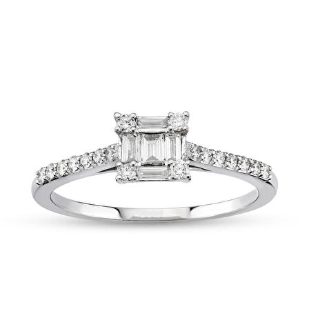 0.28 Ct Baget Pırlanta Yüzük B5