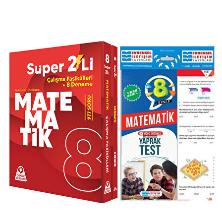 Örnek Akademi 8.Sınıf Süper İkili Matematik Seti ve Evrensel Yaprak Test Seti 2 Kitap