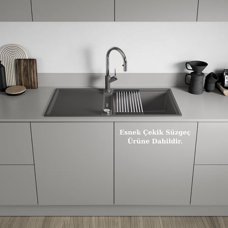 Blanco ADIRA XL 6 S Granit Evye, Antrasit Renk, Tezgah Üstü, Çift Yönlü Damlalık, 100x50 cm