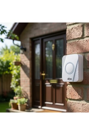 4 Adet Beyaz Kablosuz Su Geçirmez Kapı Zili – LED Işıklı, 36 Melodi, Ses Ayarlı, Dış Ve İç Kullanım, Wireless Doorbell