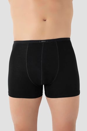 Günlük Çamaşır Konforlu Giyim Rahat İç Erkek İnce Bel Lastikli Bambu Boxer Siyah 5'li Paket