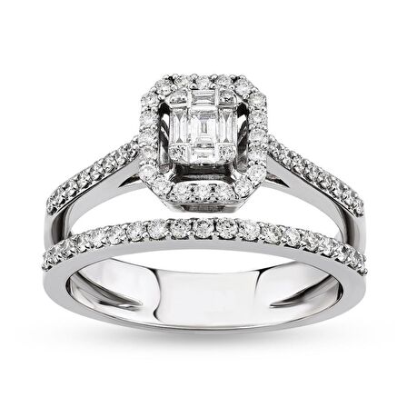 0.50 Ct Baget Pırlanta Yüzük B6