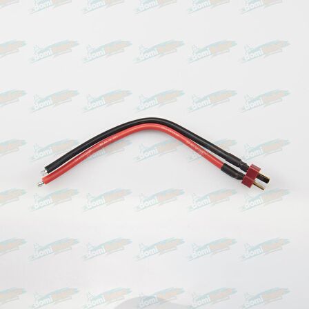 T Plug Erkek Lipo Pil Şarj Kablosu 12AWG L:15cm Standart