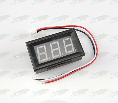 Dijital Panel Voltmetre H27V3 DC 0-30V - 3 Tell - Yeşil Standart