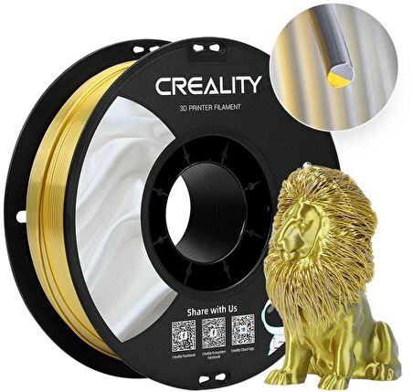 Creality CR-SILK PLA Filament Altın-Gümüş Çift Renk 1.75mm 1kg Standart