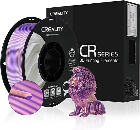 Creality CR-SILK PLA Filament CR-Silk Pembe Mor Çift Renk 1.75mm 1kg Standart