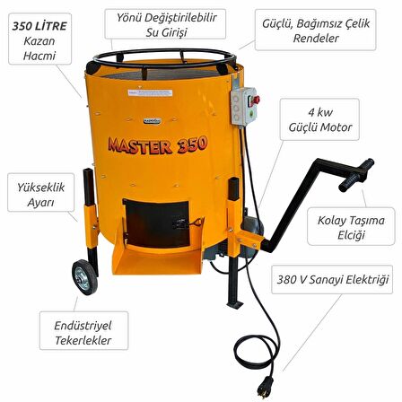 Kadıoğlu Master 350 Litre Rendeli Ceviz Soyma Makinesi 380V