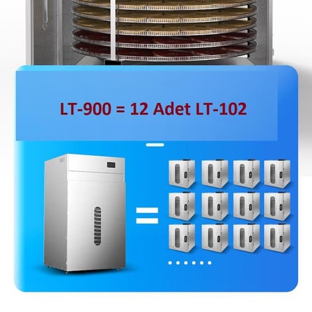 Dalle LT-900 Endüstriyel Döner Tip 20 Tepsili Çelik Meyve Kurutma Makinesi
