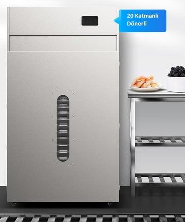 Dalle LT-900 Endüstriyel Döner Tip 20 Tepsili Çelik Meyve Kurutma Makinesi