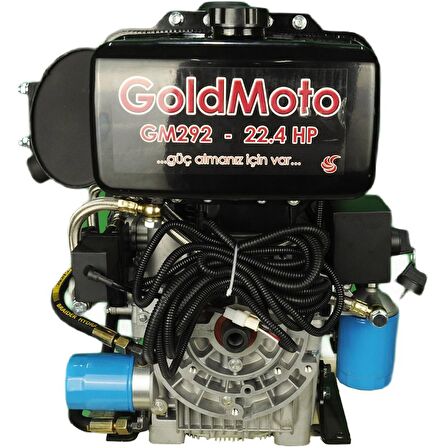 GoldMoto GM292F-G2 Dizel Motor 22.4 Hp Marşlı Krank Mili Konik Kısa