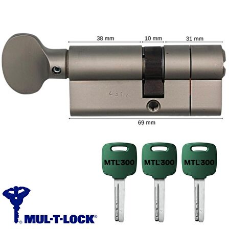 Mul-T-Lock Mtl 300 Tokmaklı Tuzaklı Bilyalı Kapı Kilidi 69 Mm