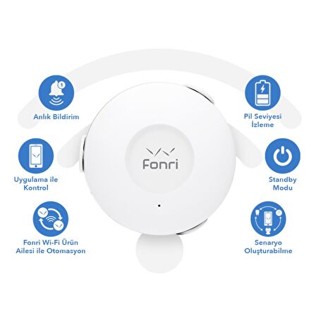 Fonri Wi-Fi Akıllı Su Baskın Sensörü Su Basma Sensörü WF3-AL1-0303-01