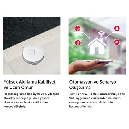 Fonri Wi-Fi Akıllı Su Baskın Sensörü Su Basma Sensörü WF3-AL1-0303-01