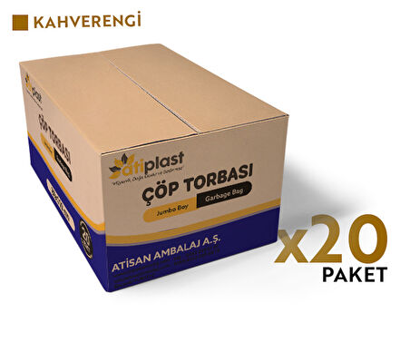 Atiplast Çöp Torbası Endüstriyel Jumbo Boy 400 gr 80 x 110 cm Mavi 5 Rulo