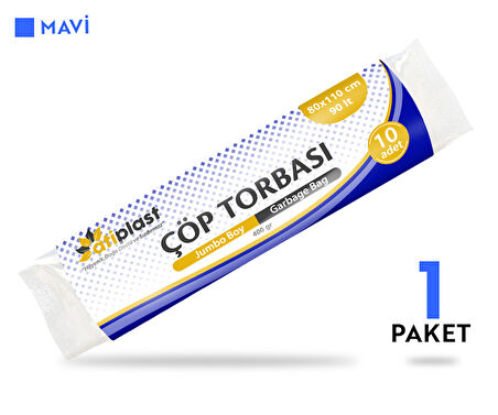 Atiplast Çöp Torbası Endüstriyel Jumbo Boy 400 gr 80 x 110 cm Mavi 10 Rulo