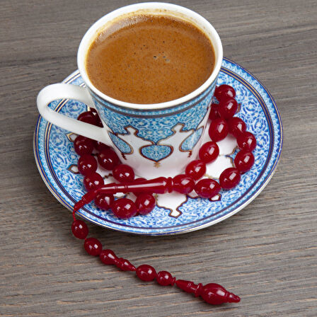 Katalin Çubuk Beyzi Kesim 9x11.5mm Tesbih -Fuşya Kırmızı -İbrahim Atasever Usta İşi