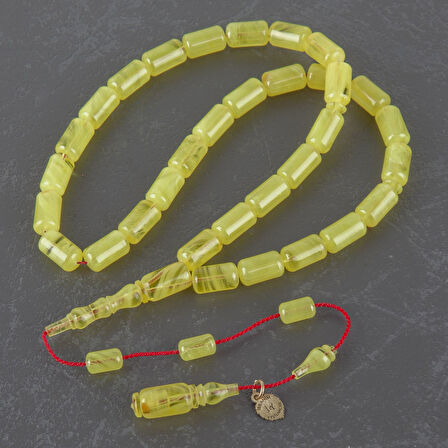Eski Teker Obje Kadim Katalin Kapsül Kesim 8x11mm Tesbih - Sarı